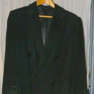 Vintage 40s Wool Double Breasted  Black Topcoat